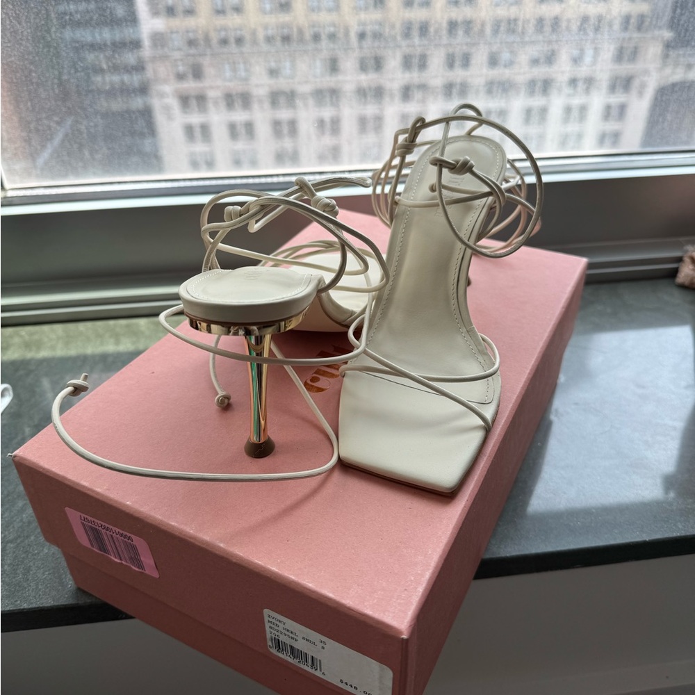 Cult Gaia Cream Strappy Heels - Picture 4 of 4